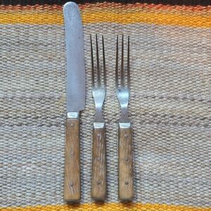 Antique Antler Wooden Handle Cutlery Set